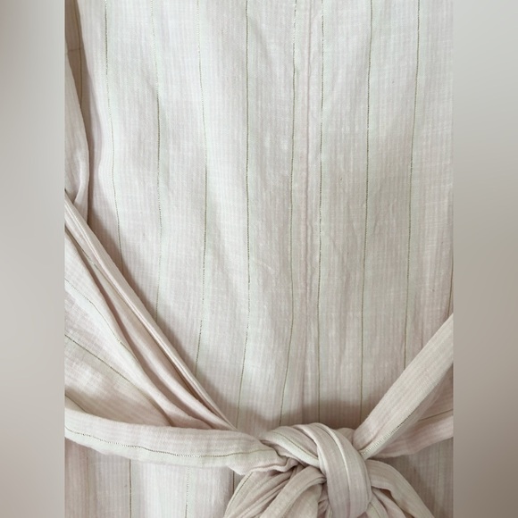 Vineyard Vines Palm Beach Lately Flamingo Pink Gold Wide Leg Tie Waist Jumpsuit - Picture 3 of 11